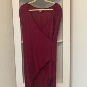 Pink wrap high low dress